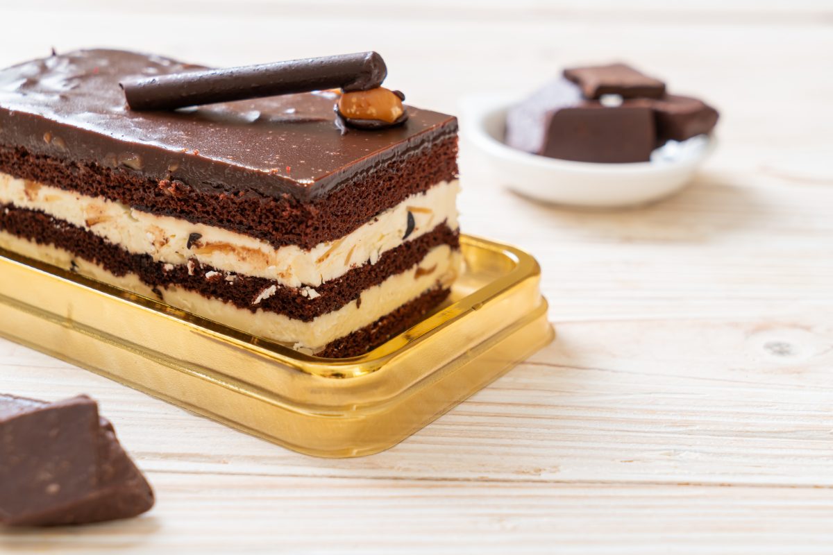 chocolate cake with almonds