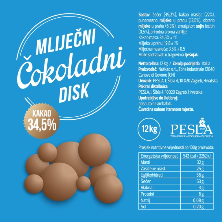 PE Mlijecÿni Cÿokoladni disk 34,5%