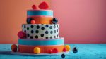 Multi tiered Cake With Polka Dots and Stripes