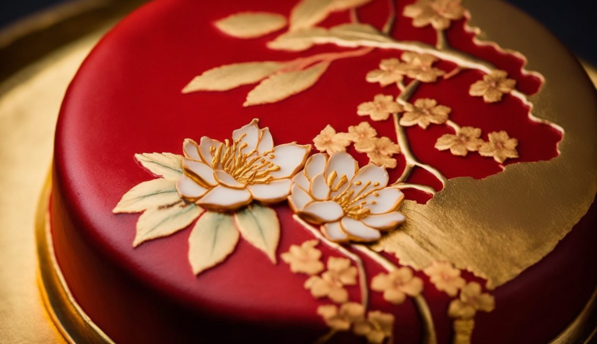 Ornate gift of chocolate fruit and elegance generated by AI