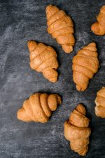 Picture of croissants on grey table