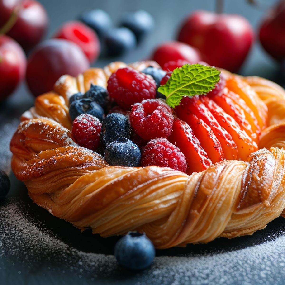 Simple yet captivating photo featuring a pastry complemented by