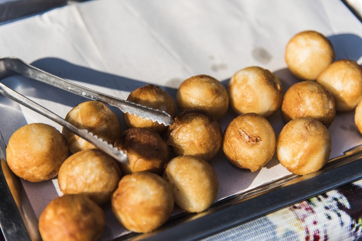 Fried sweet dumplings Thai dessert