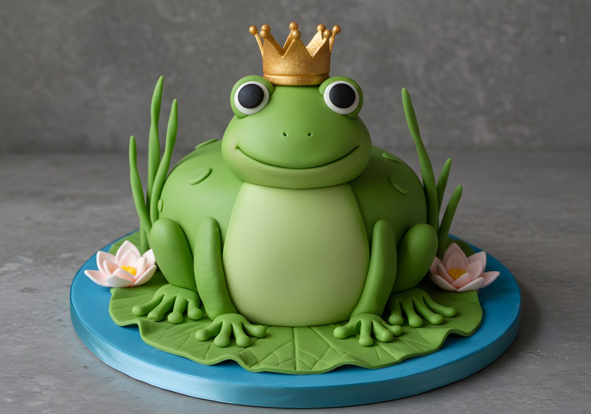 Frog shaped cake royal birthday dessert