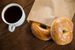 Cup of coffee with bun