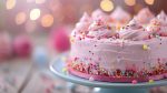 Birthday Cake With Candles and Colorful Sprinkles at a Celebration