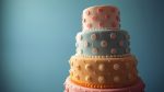 Three Tiered Cake With Polka Dots