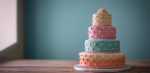 Three Tiered Cake With Polka Dots