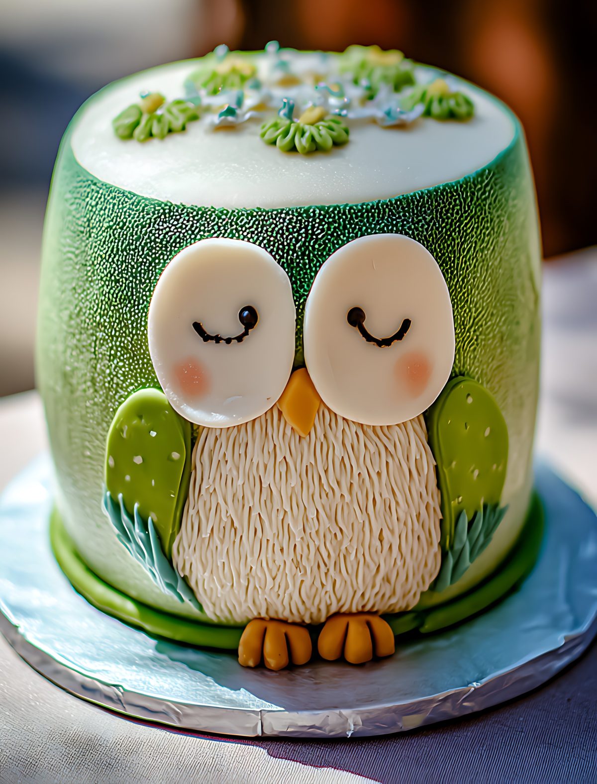 Adorable Owl Cake Perfect for Birthday Celebrations and Special Occasions.